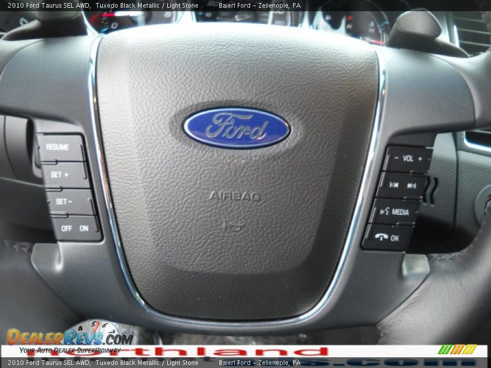 2010 Ford Taurus SEL AWD Tuxedo Black Metallic / Light Stone Photo #19