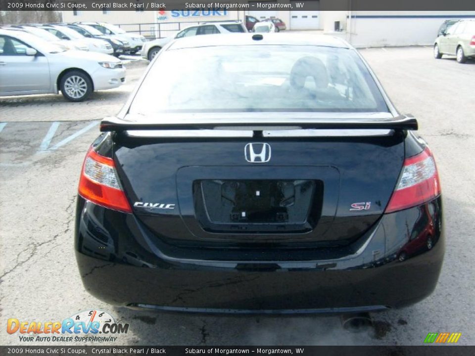 2009 Honda Civic Si Coupe Crystal Black Pearl / Black Photo #6