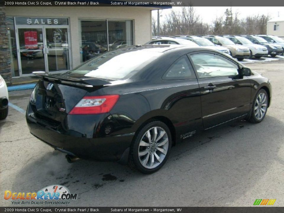 2009 Honda Civic Si Coupe Crystal Black Pearl / Black Photo #7