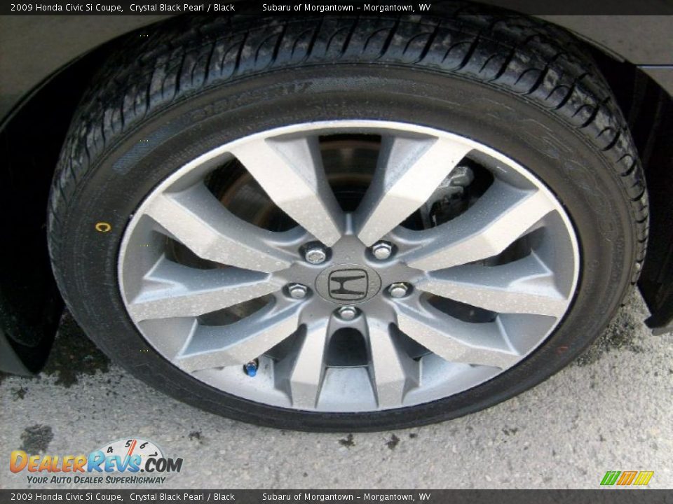 2009 Honda Civic Si Coupe Crystal Black Pearl / Black Photo #9