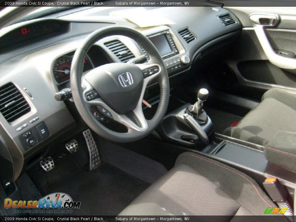 2009 Honda Civic Si Coupe Crystal Black Pearl / Black Photo #11