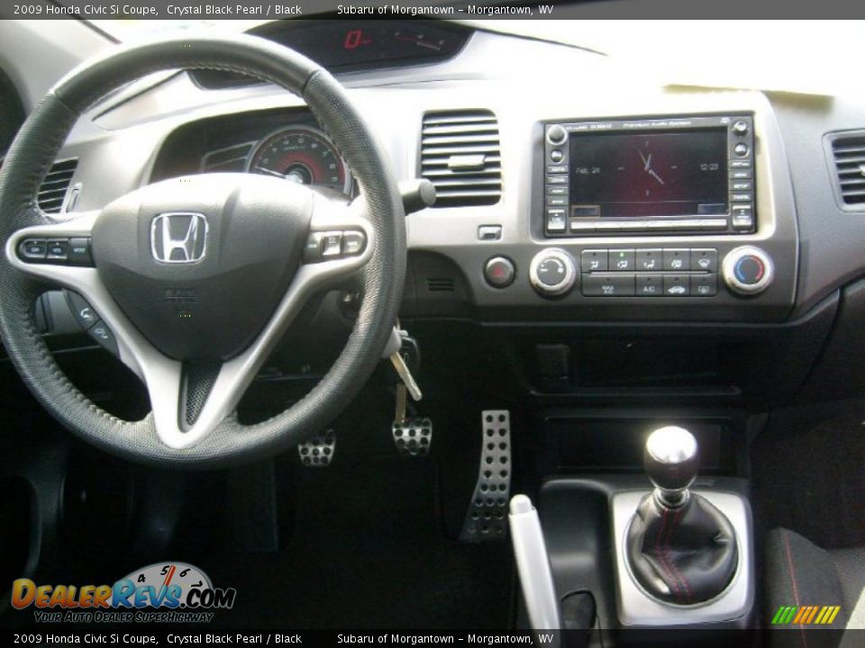 2009 Honda Civic Si Coupe Crystal Black Pearl / Black Photo #14