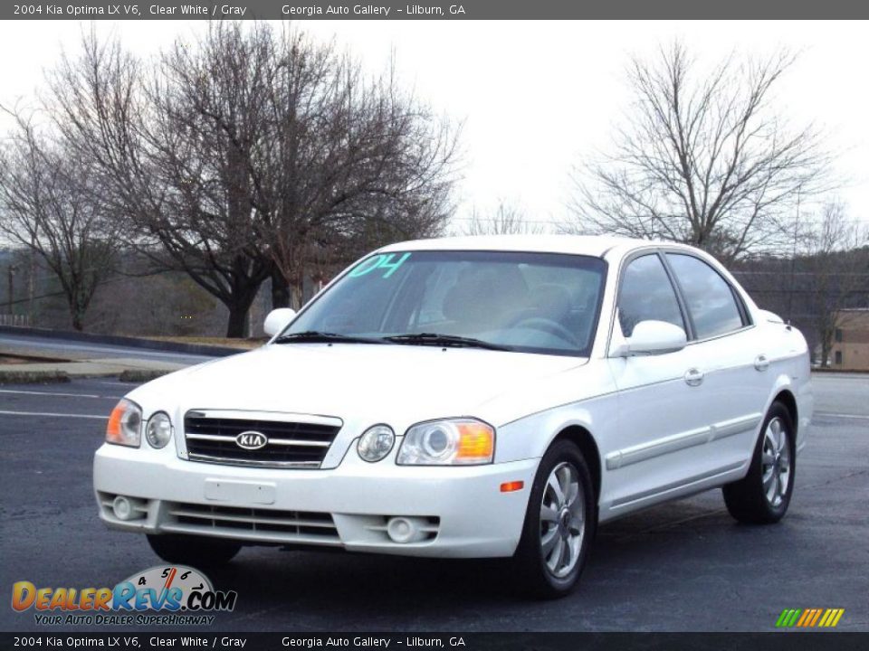 2004 Kia Optima LX V6 Clear White / Gray Photo #2