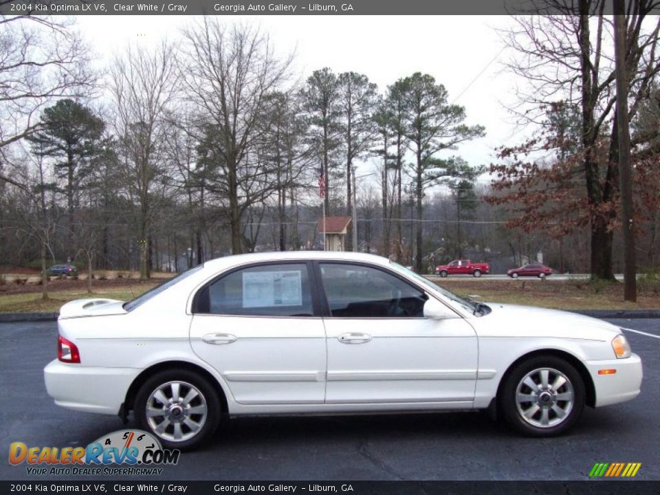 2004 Kia Optima LX V6 Clear White / Gray Photo #3