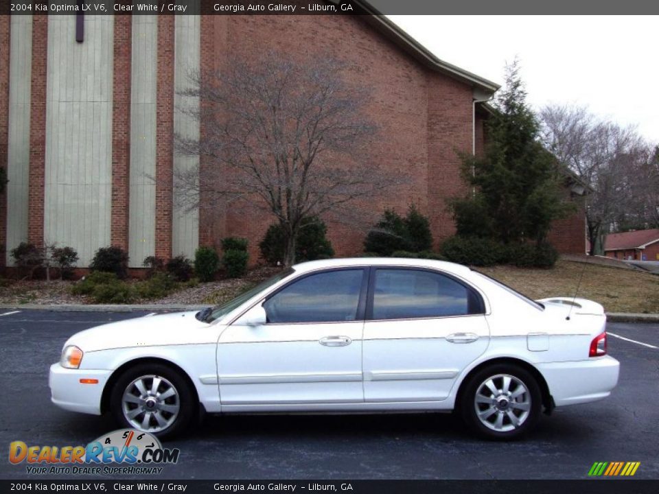 2004 Kia Optima LX V6 Clear White / Gray Photo #4