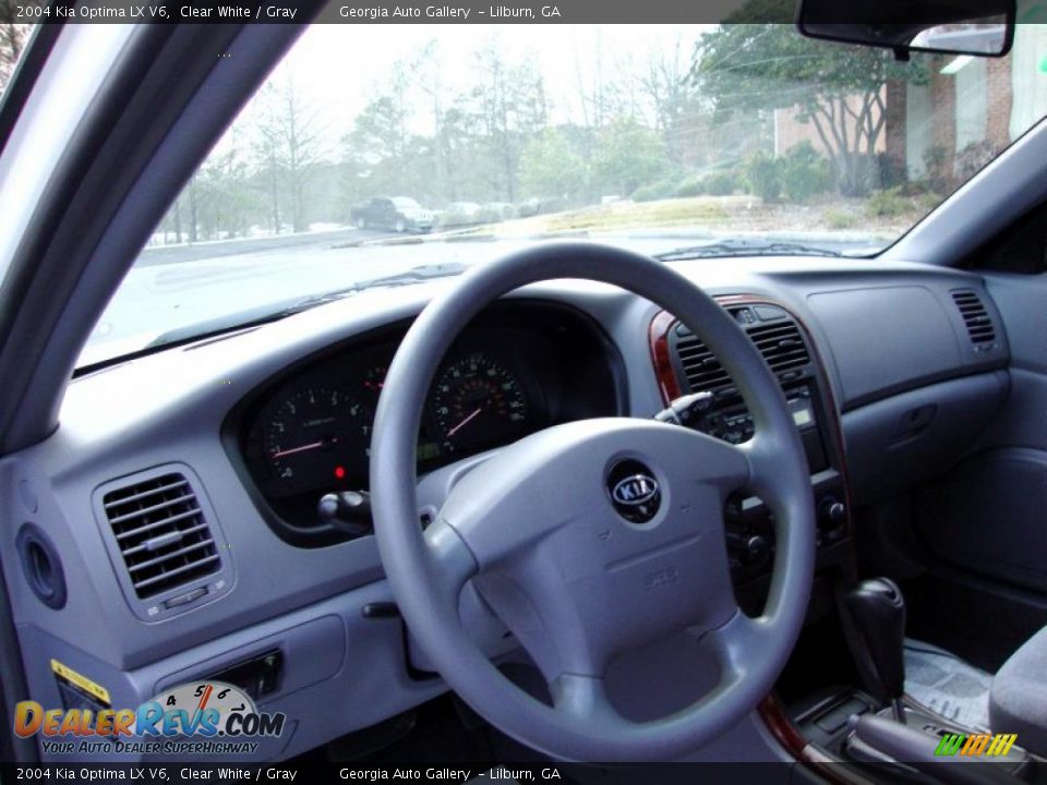 2004 Kia Optima LX V6 Clear White / Gray Photo #8