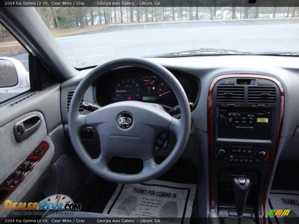 2004 Kia Optima LX V6 Clear White / Gray Photo #19
