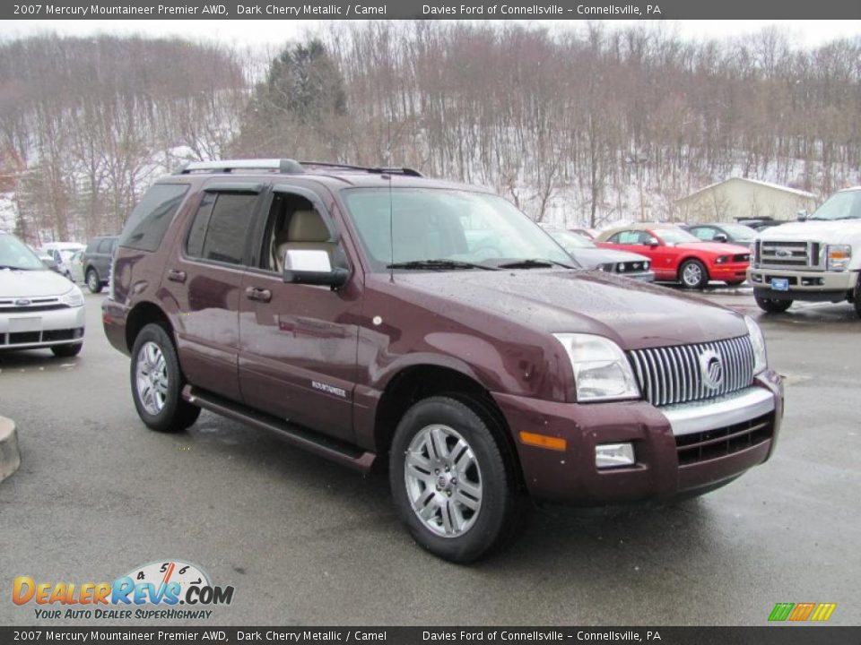 2007 Mercury Mountaineer Premier AWD Dark Cherry Metallic / Camel Photo #5