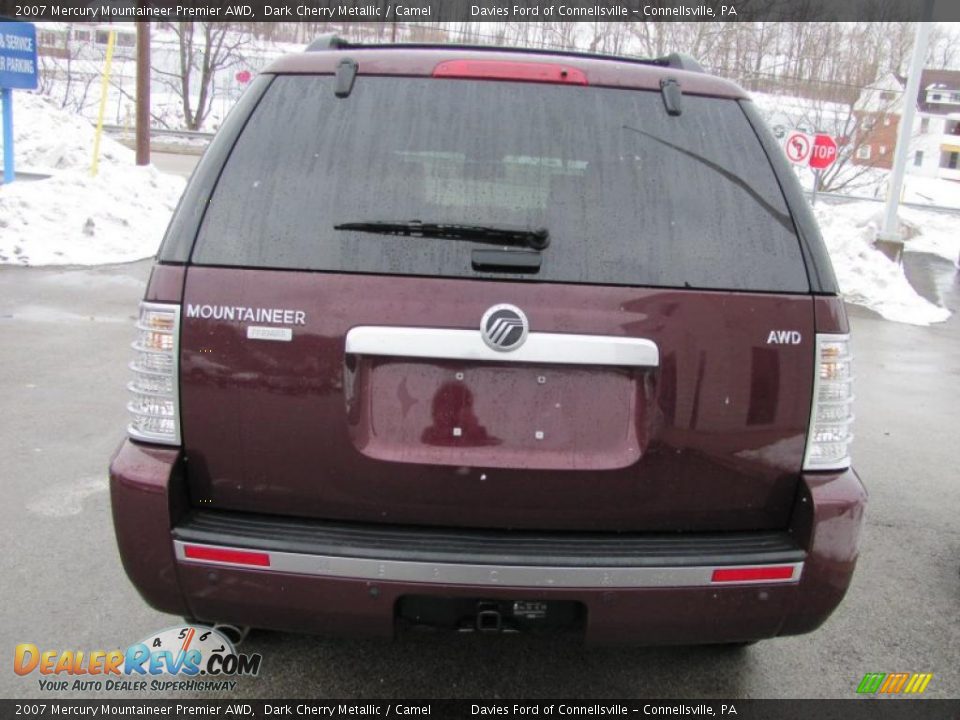 2007 Mercury Mountaineer Premier AWD Dark Cherry Metallic / Camel Photo #6