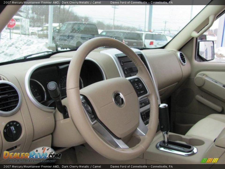 2007 Mercury Mountaineer Premier AWD Dark Cherry Metallic / Camel Photo #7