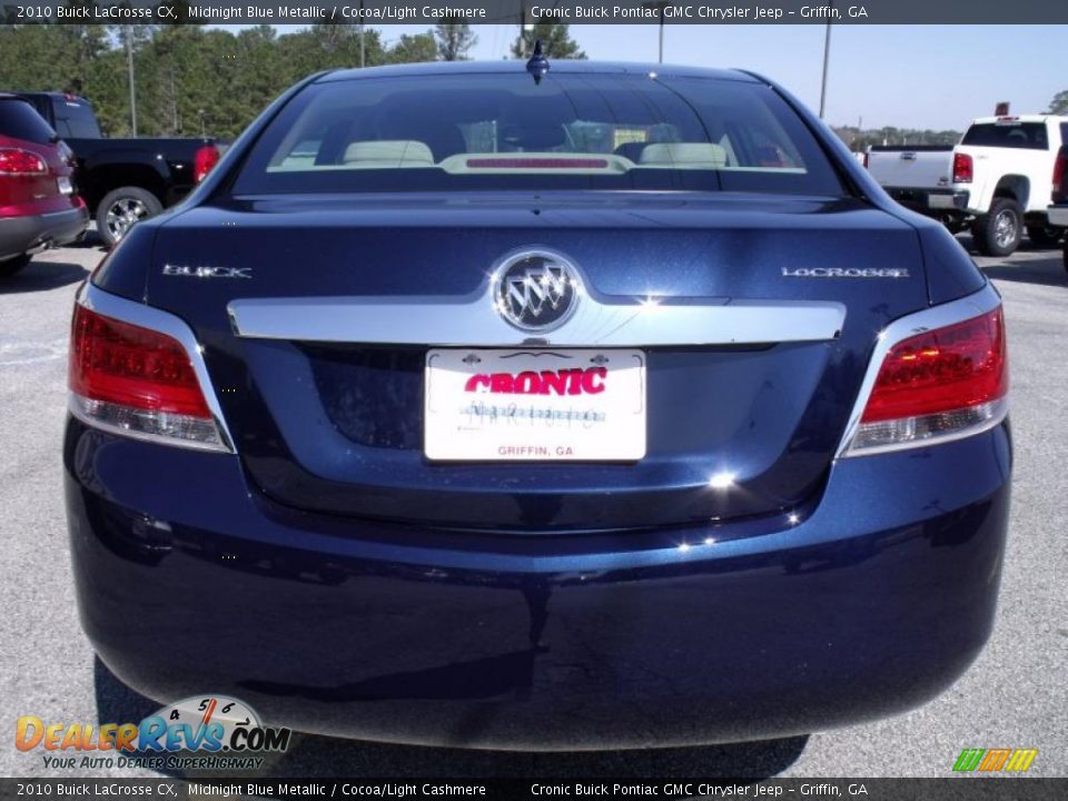 2010 Buick LaCrosse CX Midnight Blue Metallic / Cocoa/Light Cashmere Photo #7