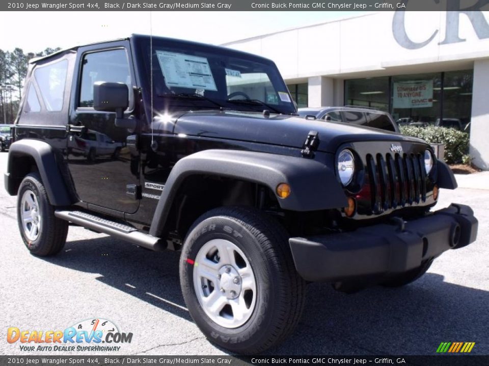 2010 Jeep Wrangler Sport 4x4 Black / Dark Slate Gray/Medium Slate Gray Photo #2