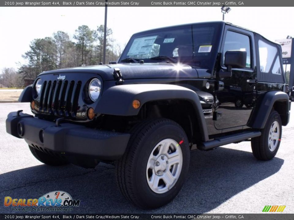 2010 Jeep Wrangler Sport 4x4 Black / Dark Slate Gray/Medium Slate Gray Photo #4