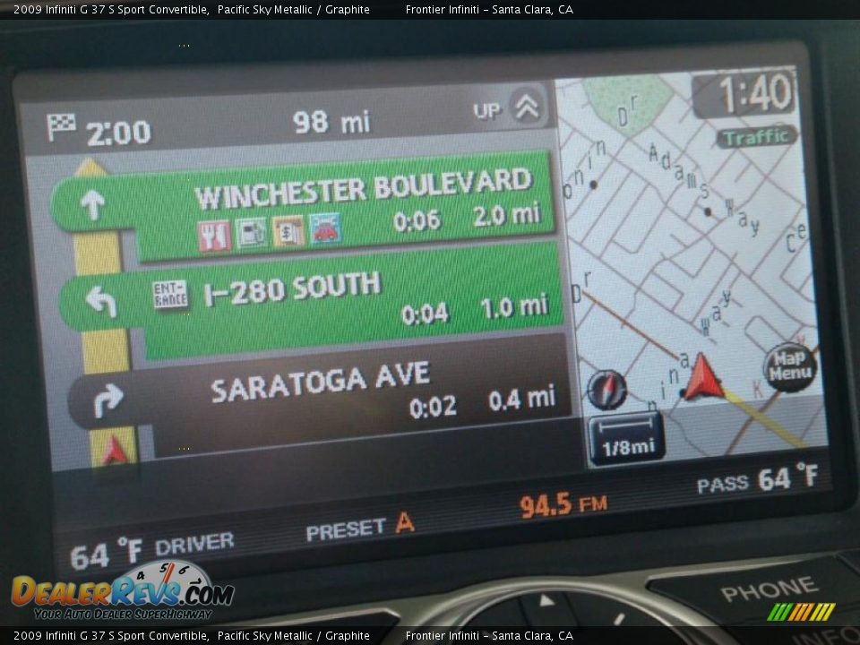 Navigation of 2009 Infiniti G 37 S Sport Convertible Photo #27