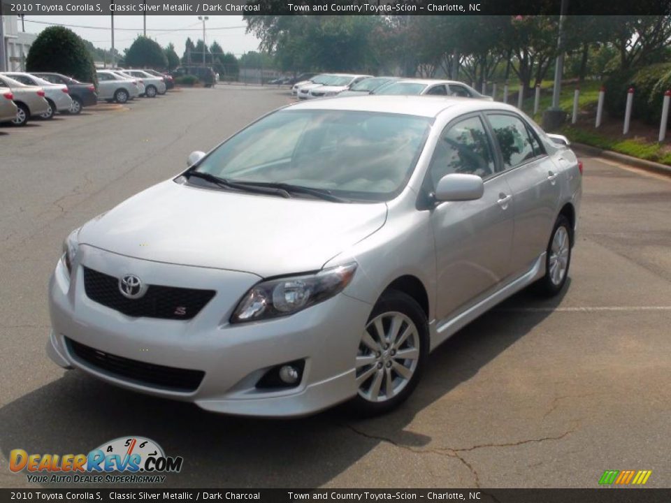 2010 Toyota Corolla S Classic Silver Metallic / Dark Charcoal Photo #3