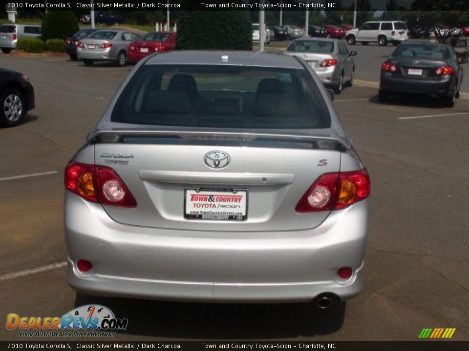 2010 Toyota Corolla S Classic Silver Metallic / Dark Charcoal Photo #4
