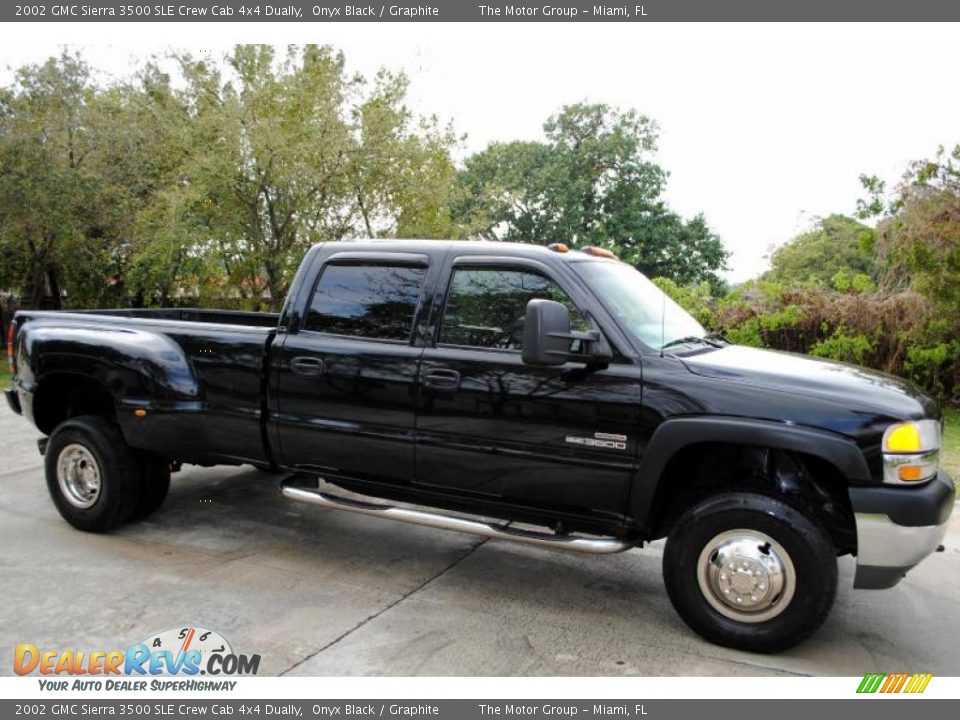 2002 GMC Sierra 3500 SLE Crew Cab 4x4 Dually Onyx Black / Graphite Photo #15