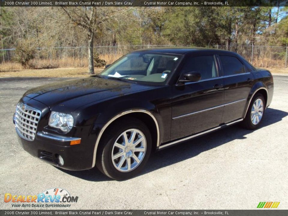 2008 Chrysler 300 Limited Brilliant Black Crystal Pearl / Dark Slate Gray Photo #1