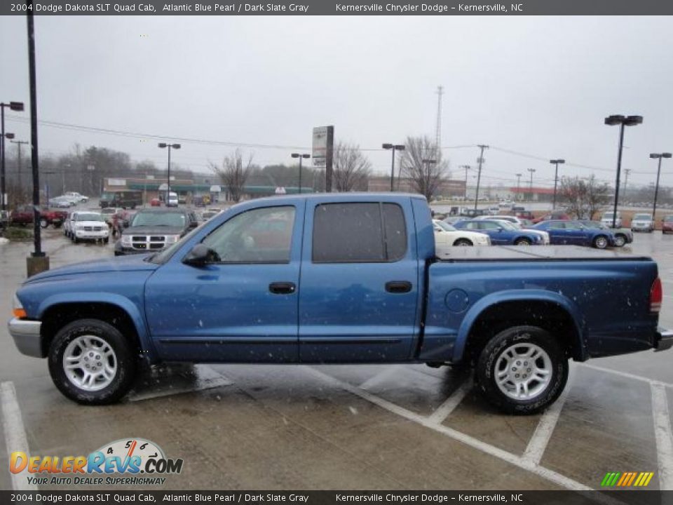 2004 Dodge Dakota SLT Quad Cab Atlantic Blue Pearl / Dark Slate Gray Photo #6