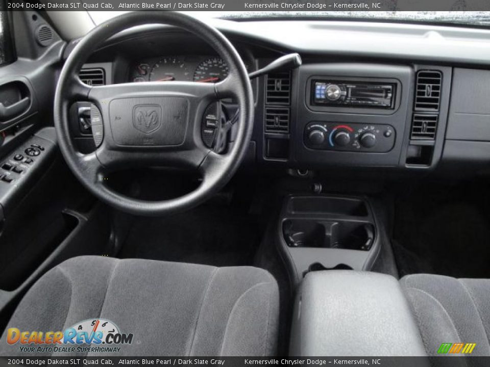 2004 Dodge Dakota SLT Quad Cab Atlantic Blue Pearl / Dark Slate Gray Photo #14