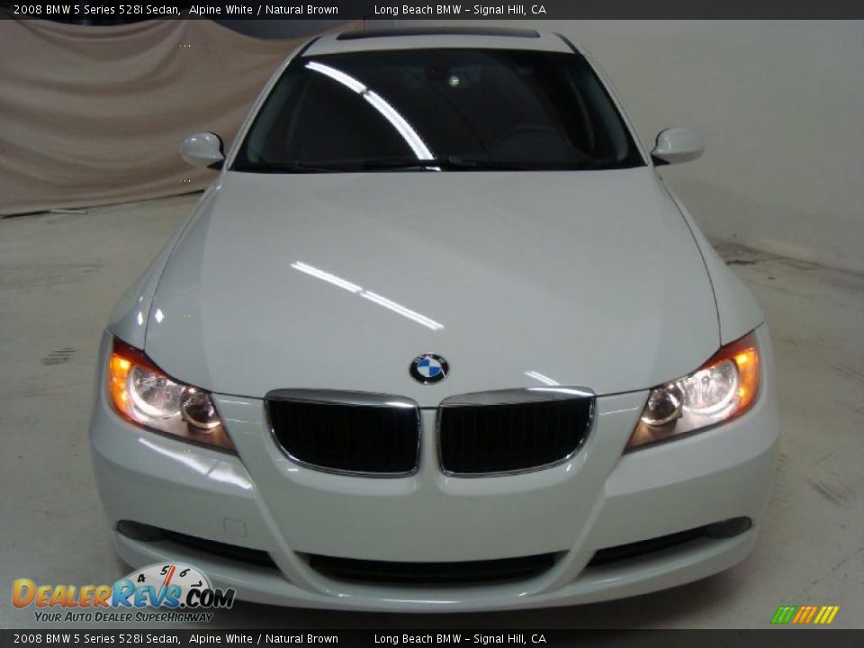 2008 BMW 5 Series 528i Sedan Alpine White / Natural Brown Photo #5