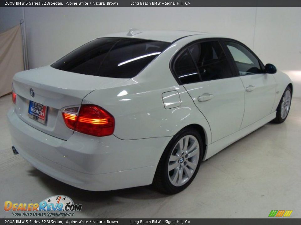 2008 BMW 5 Series 528i Sedan Alpine White / Natural Brown Photo #6