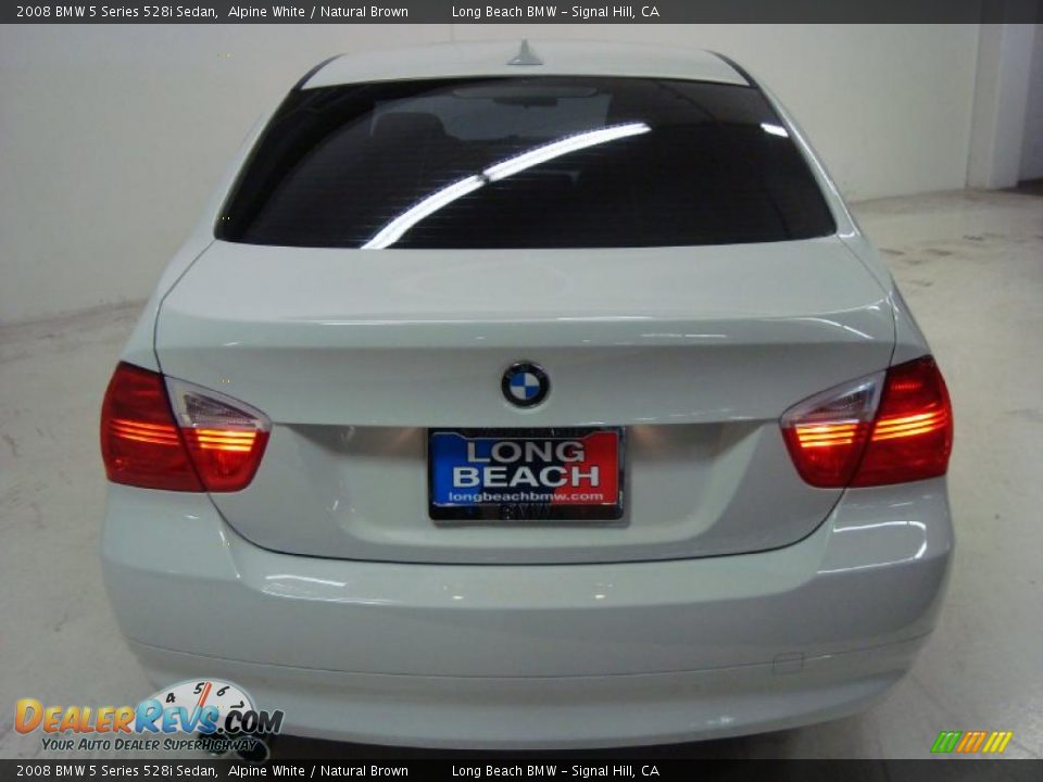 2008 BMW 5 Series 528i Sedan Alpine White / Natural Brown Photo #7