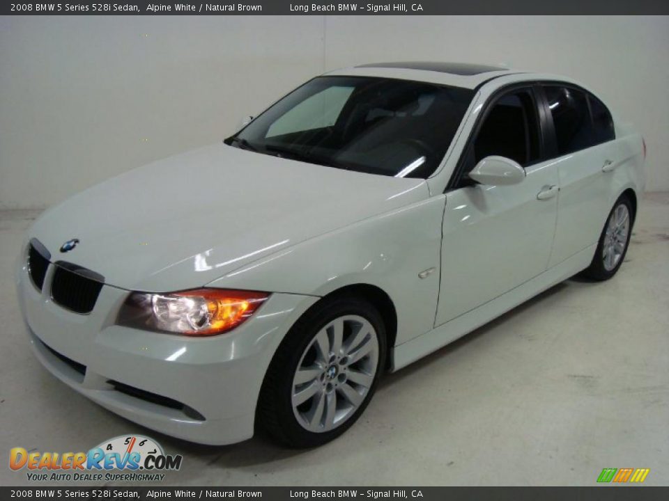 2008 BMW 5 Series 528i Sedan Alpine White / Natural Brown Photo #9