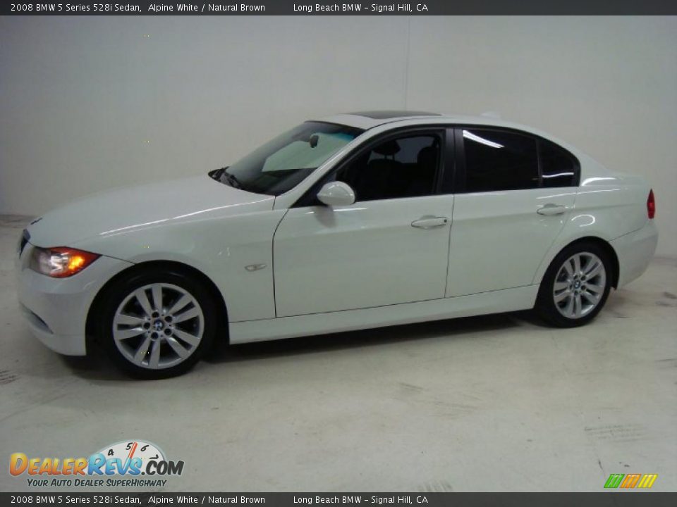 2008 BMW 5 Series 528i Sedan Alpine White / Natural Brown Photo #10