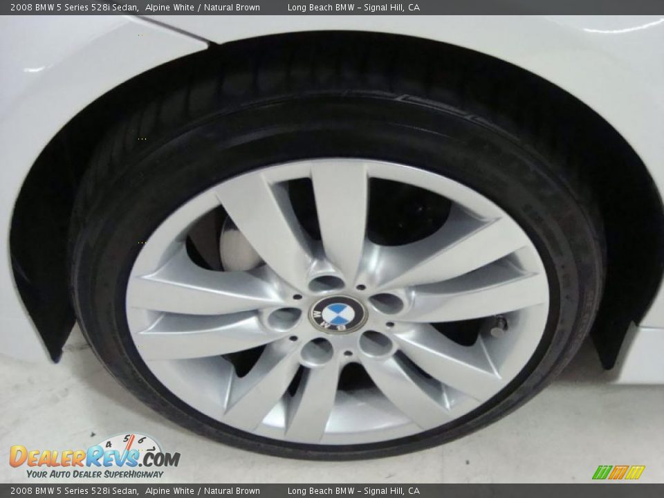 2008 BMW 5 Series 528i Sedan Alpine White / Natural Brown Photo #11