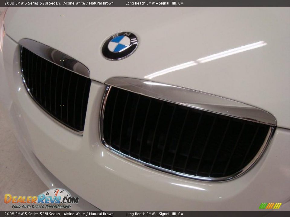 2008 BMW 5 Series 528i Sedan Alpine White / Natural Brown Photo #13