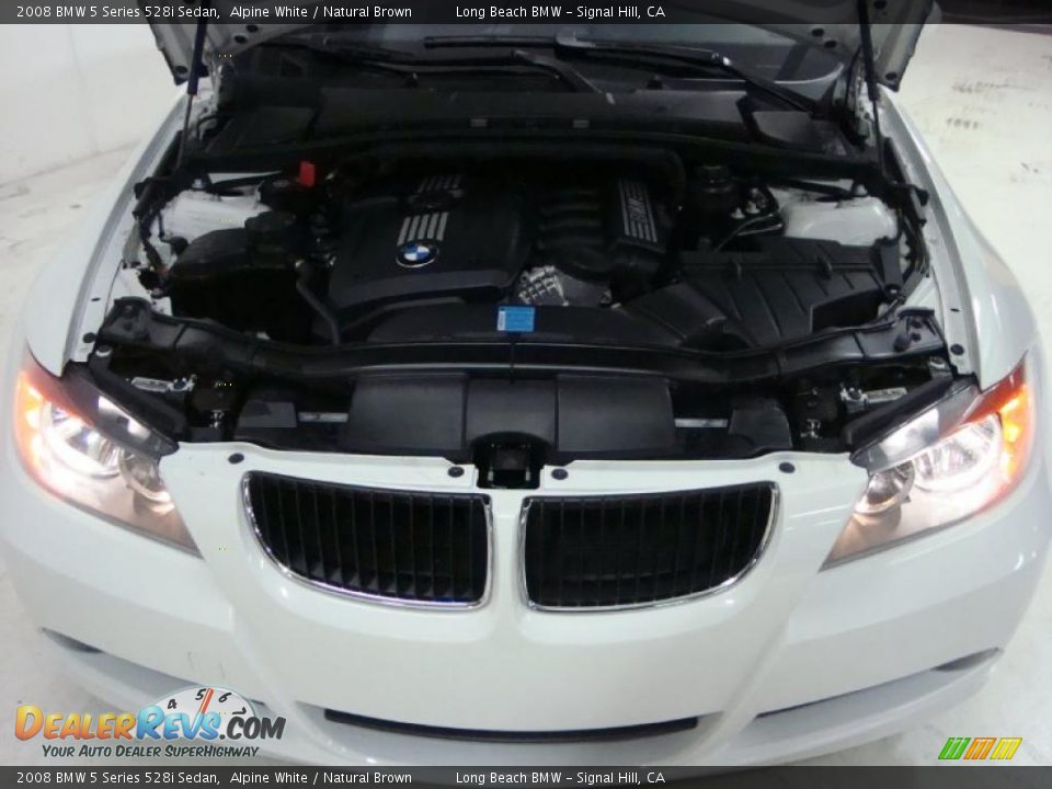 2008 BMW 5 Series 528i Sedan Alpine White / Natural Brown Photo #15