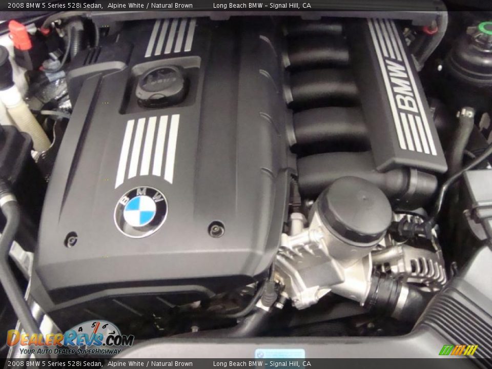 2008 BMW 5 Series 528i Sedan Alpine White / Natural Brown Photo #16
