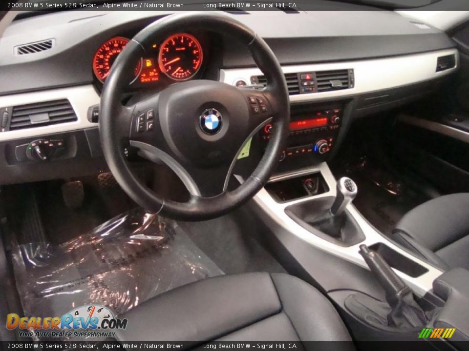 2008 BMW 5 Series 528i Sedan Alpine White / Natural Brown Photo #17