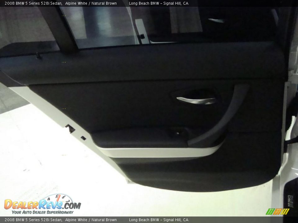 2008 BMW 5 Series 528i Sedan Alpine White / Natural Brown Photo #27