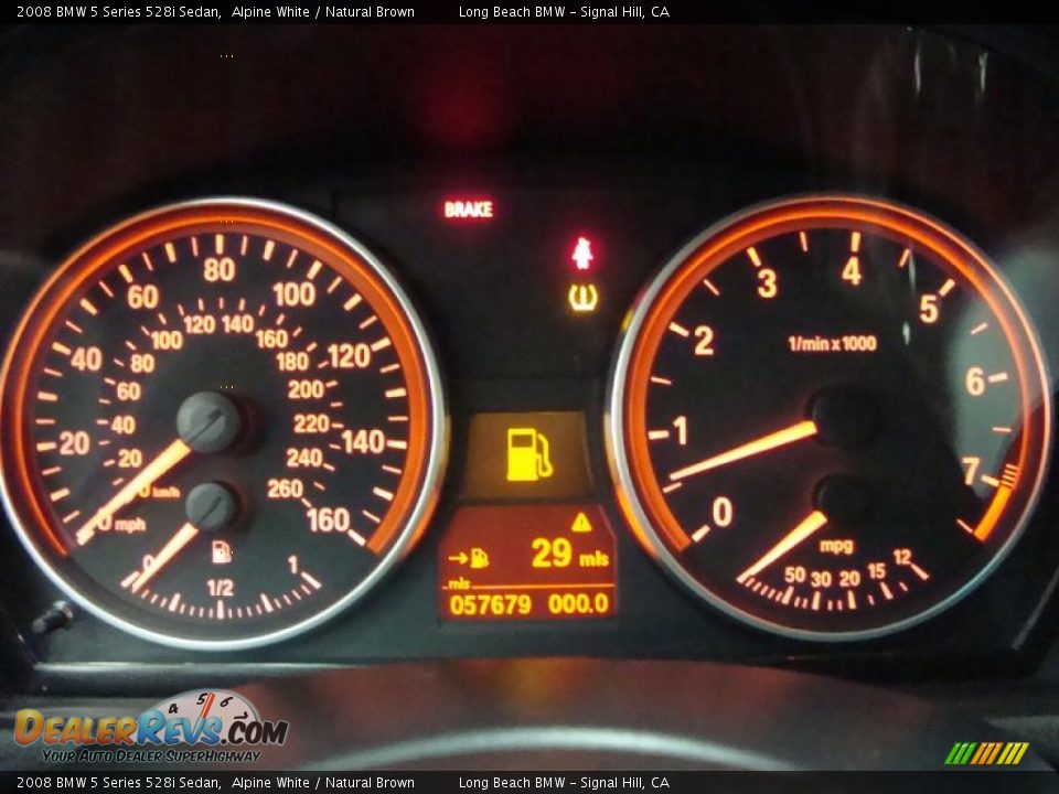 2008 BMW 5 Series 528i Sedan Alpine White / Natural Brown Photo #30