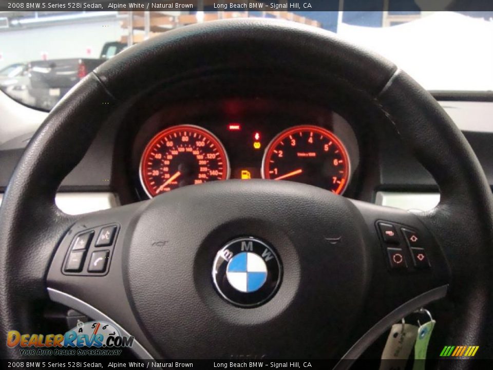 2008 BMW 5 Series 528i Sedan Alpine White / Natural Brown Photo #31