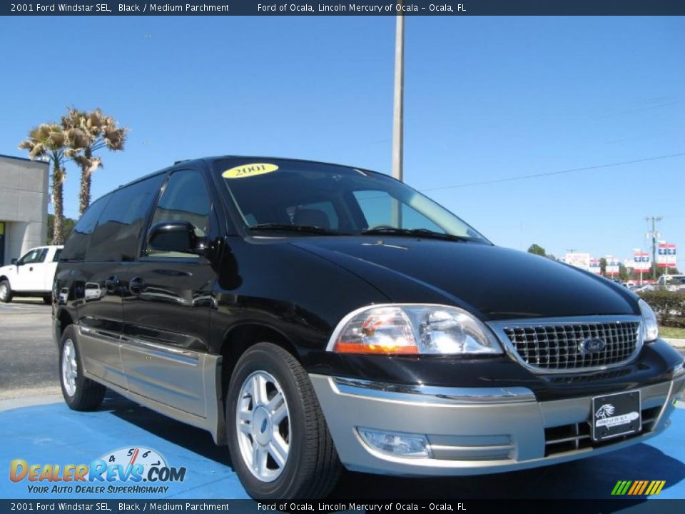 2001 Ford Windstar SEL Black / Medium Parchment Photo #7