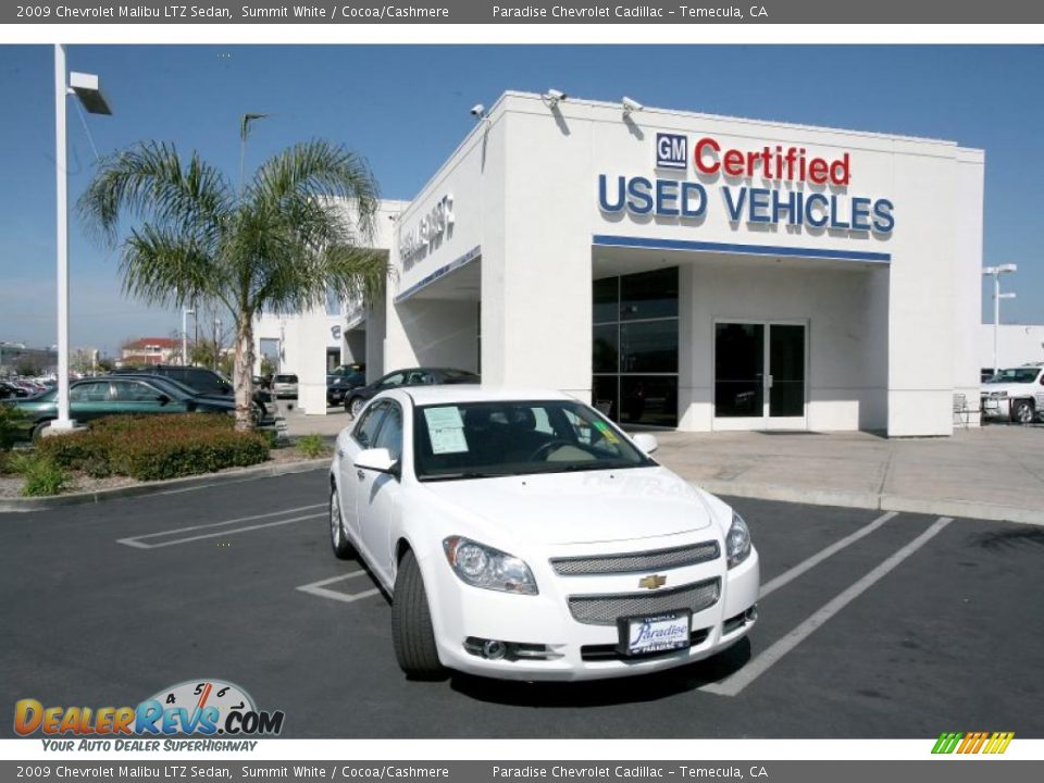 2009 Chevrolet Malibu LTZ Sedan Summit White / Cocoa/Cashmere Photo #2