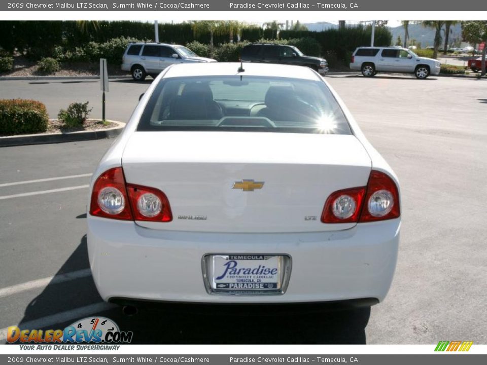 2009 Chevrolet Malibu LTZ Sedan Summit White / Cocoa/Cashmere Photo #9