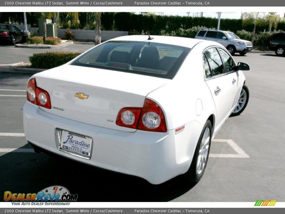 2009 Chevrolet Malibu LTZ Sedan Summit White / Cocoa/Cashmere Photo #10