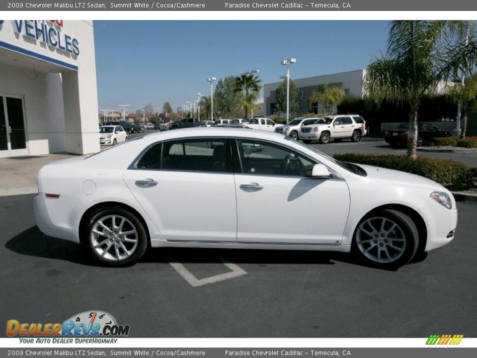 2009 Chevrolet Malibu LTZ Sedan Summit White / Cocoa/Cashmere Photo #12
