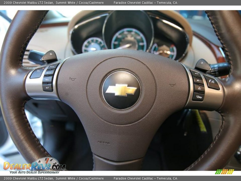 2009 Chevrolet Malibu LTZ Sedan Summit White / Cocoa/Cashmere Photo #16