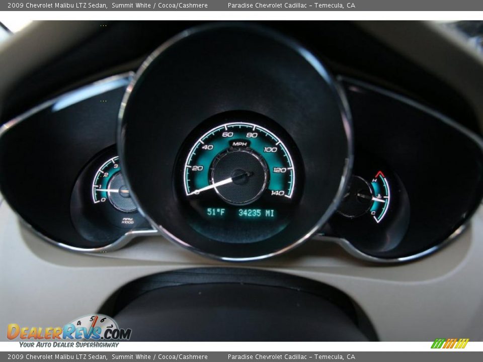 2009 Chevrolet Malibu LTZ Sedan Summit White / Cocoa/Cashmere Photo #17