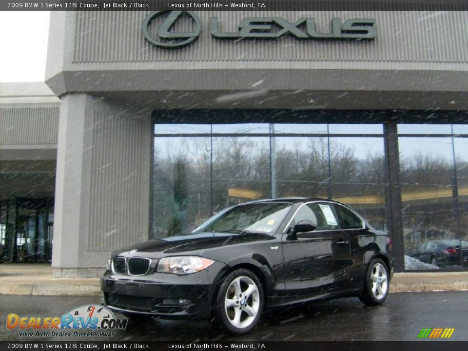 2009 BMW 1 Series 128i Coupe Jet Black / Black Photo #1