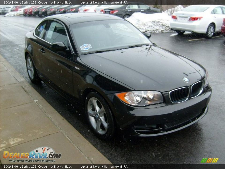 2009 BMW 1 Series 128i Coupe Jet Black / Black Photo #6