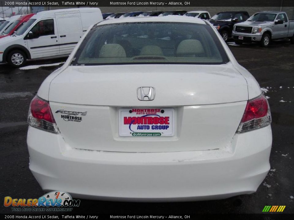 2008 Honda Accord LX Sedan Taffeta White / Ivory Photo #4