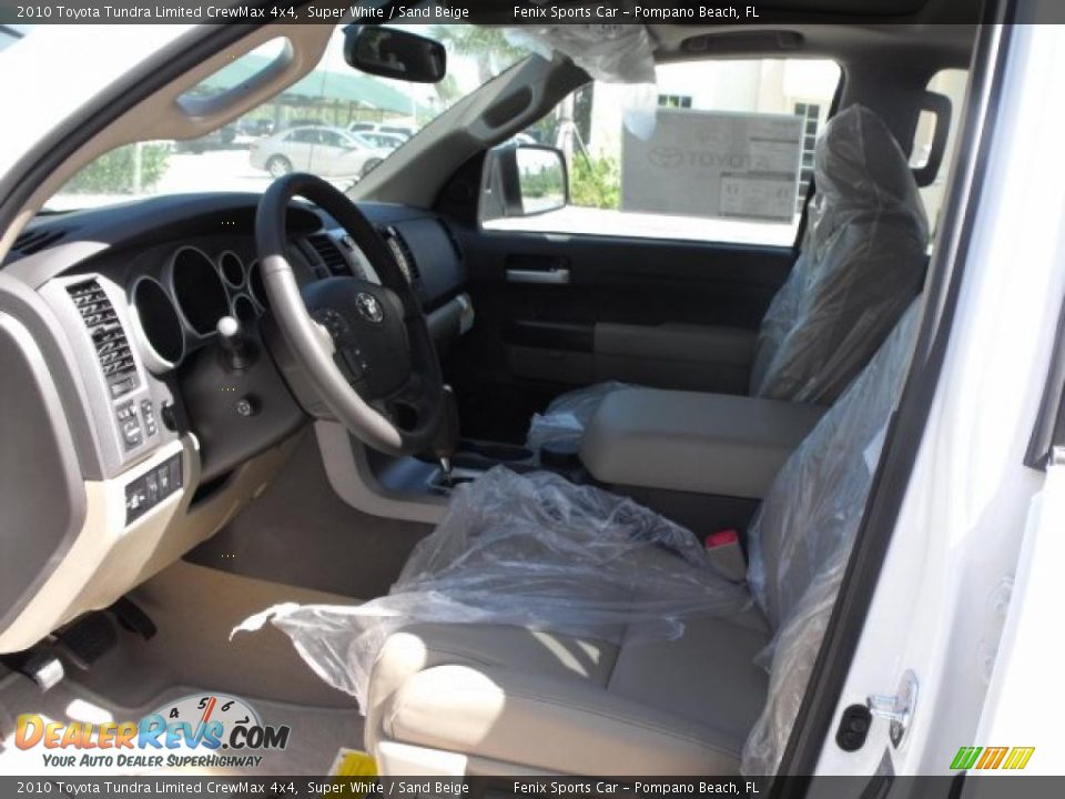 2010 Toyota Tundra Limited CrewMax 4x4 Super White / Sand Beige Photo #8