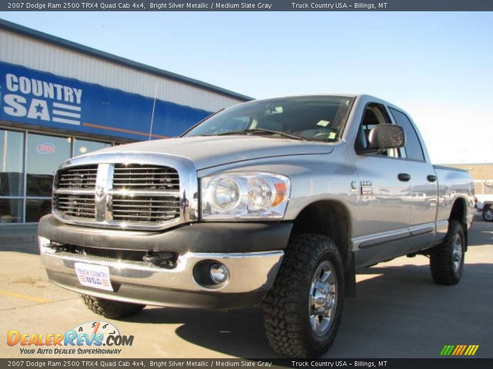 2007 Dodge Ram 2500 TRX4 Quad Cab 4x4 Bright Silver Metallic / Medium Slate Gray Photo #2