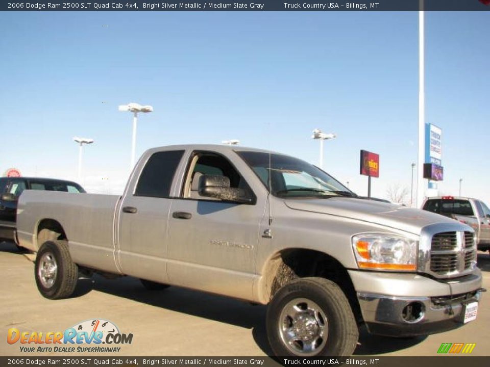 2006 Dodge Ram 2500 SLT Quad Cab 4x4 Bright Silver Metallic / Medium Slate Gray Photo #4
